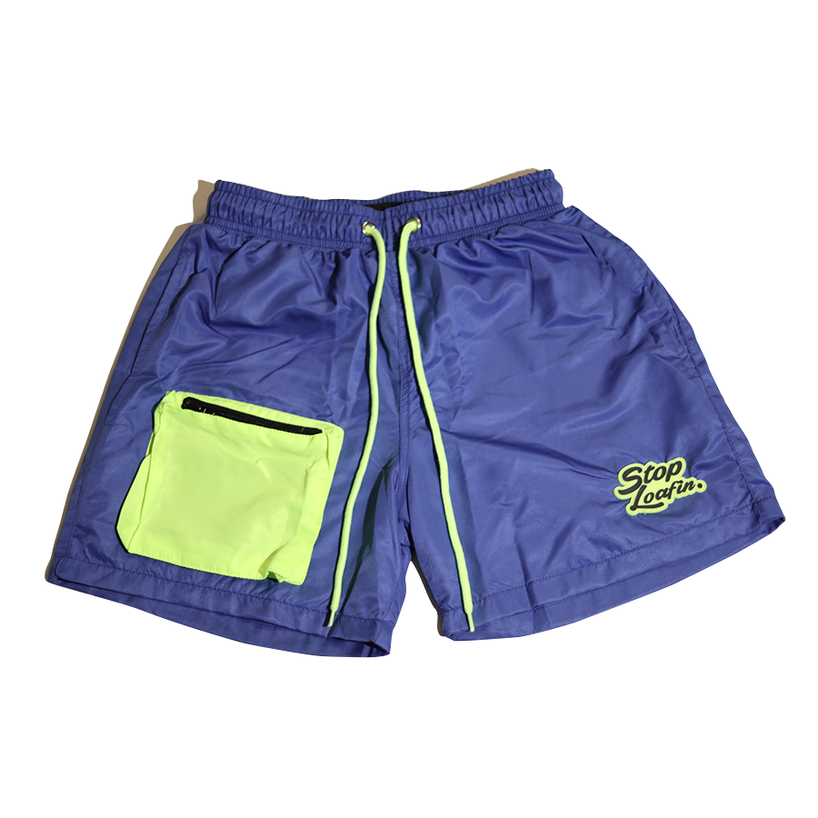 Stop Loafin Blue Racer Highlighter Pocket Shorts