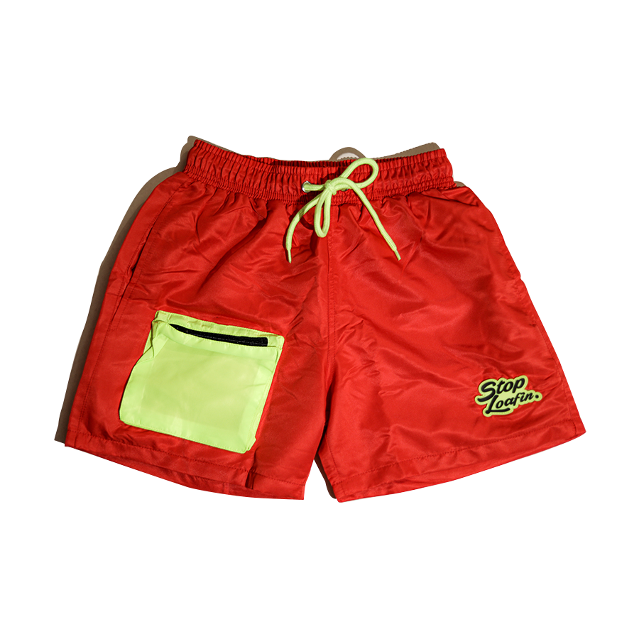 Stop Loafin Red Racer Highlighter Pocket Shorts Stop Loafin Red Racer Highlighter Pocket Shorts